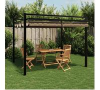vidaXL Pavillon de jardin avec toit extensible Taupe 3x3 m Aluminium