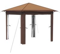 vidaXL, tonnelle sans parois latérales, 2,6 x 2,6 m, beige et marron