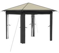vidaXL, tonnelle sans parois latérales, 2,6 x 2,6 m, couleur crème et anthracite