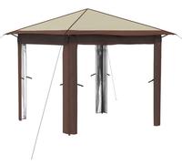 vidaXL, tonnelle sans parois latérales, 2,6 x 2,6 m, couleur crème et marron