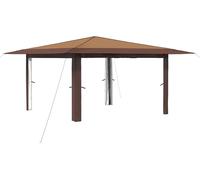 vidaXL, tonnelle sans parois latérales, 4 x 4 mètres, beige et marron