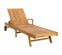 vidaXL Transat 1-Personne Marron Bois de Teck Massif, Mobilier Moderne et résistant à l'eau, sièges extérieurs élégants, transat réglable, Fauteuil Durable