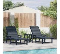 vidaXL Transat 2 pièces Bleu marine 195,5 x 53 x 98,5 cm Polyéthylène