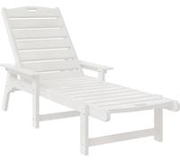 vidaXL Transat 2 pièces Blanc 195,5 x 53 x 98,5 cm Polyéthylène