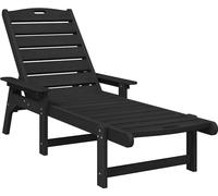 vidaXL Transat 2 pièces Noir 195,5 x 53 x 98,5 cm Polyéthylène