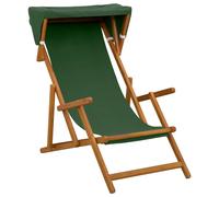 vidaXL Transat 3 positions, en bois d'eucalyptus massif, couleur vert