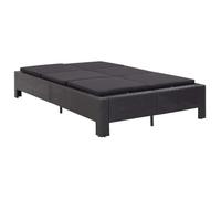 vidaXL Bain de soleil 2 personnes Poly Rattan noir avec support et coussin