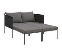 Chaise longue vidaXL avec coussins, 2 places, anthracite, 153 x 115 x 69,5 cm