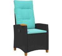 vidaXL Chaise longue avec plateau 62 x 64 x 112 cm Poly-rotin