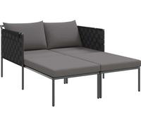 Transat - Anthracite - 2 personnes - Acier - Confortable - Résistant aux intempéries