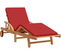 vidaXL Transat en bois d'acacia massif, couleur rouge