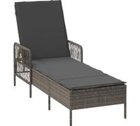 vidaXL Chaise longue en rotin synthétique 200 x 55 x 92 cm Gris et gris foncé