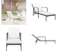 vidaXL Transat en résine tressée marron avec coussin - Transat - Transats - Chaise longue de jardin - Transat en résine tressée