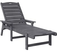 Chaise longue vidaXL, gris clair, 195,5 x 53 x 98,5 cm, HDPE