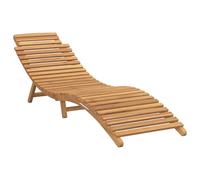 vidaXL Transat Marron 198 x 55 x 58,5 cm Bois de Teck Massif, Transat Moderne en Teck, pour Jardin et terrasse, Chaise Pliante, mobilier Patio, Confort et Relaxation