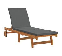 vidaXL Transat Marron 199 x 63 x 85 cm Bois d'Acacia Massif, Transat d'extérieur réglable, mobilier de Jardin Moderne, Chaise Relax Multi-Positions, canapé terrasse Durable