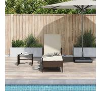vidaXL Transat Marron et crème blanche 55 x 200 x 92 cm polyrotin