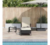 vidaXL Transat Noir et blanc crème 55 x 200 x 92 cm polyrotin