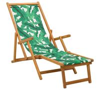 vidaXL Transat pliable, 3 positions, en bois d'eucalyptus massif