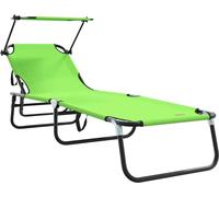 vidaXL Chaise longue pliante Oxford verte 190 x 57 x 81 cm