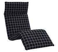 vidaXL Transat Pliant à Carreaux Noirs 175 x 54 x 8,5 cm Tissu Oxford