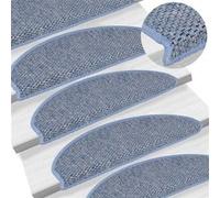 vidaXL Trapmatten zelfklevend 15 st sisal-look 56x17x3 cm blauw326862 Bleu G