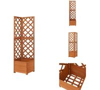 vidaXL Treillis d'angle avec jardinière 40x40x150cm Sapin massif - Pots de fleurs & Jardinières