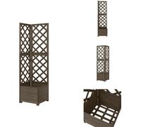 vidaXL Treillis d'angle avec jardinière Gris 40x40x150cm Sapin massif - Pots de fleurs & Jardinières