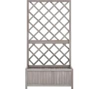 vidaXL Treillis de jardin avec bac à fleurs Gris 70x30x135 cm Bois de sapin