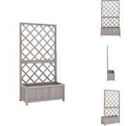 vidaXL Treillis de jardin avec bac à fleurs Gris 70x30x135 cm Bois de sapin - Pots de fleurs & Jardinières