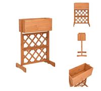 vidaXL Treillis de jardin avec jardinière Orange 45x30x74 cm Bois de sapin - Pots de fleurs & Jardinières