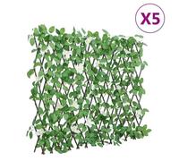 vidaXL Treillis de lierre artificiel extensible vert 5 pcs 186x30 cm