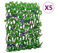 vidaXL Treillis de lierre artificiel extensible 5 pcs - Vert