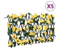 vidaXL Treillis de lierre artificiel extensible 5 pcs jaune 180x20 cm