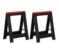 vidaXL Tréteaux de travail 2 pièces pliables Polypropylène Noir et Rouge 350 kg