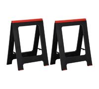 vidaXL Tréteaux de travail pliables - Noir/Rouge