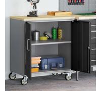 vidaXL Trolley roulant avec étagère Noir et gris 75 x 45 x 85 cm