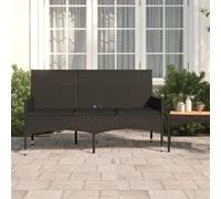 vidaXL Tuinbank 3-zits met kussens poly rattan zwart319494 Noir G