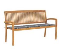 vidaXL Banc de jardin empilable avec support 159 cm bois massif teck