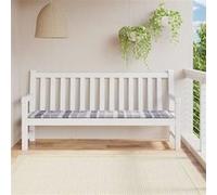 Tuinbankkussen 200x50x3 cm oxford stof ruitpatroon grijs314103