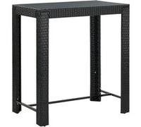 vidaXL Table de bar de jardin en poly rotin (résine tressée) noire 100×60,5×110,5 cm