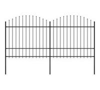 Vidaxl Clôture De Jardin À Dessus En Lance Acier (1,5-1,75)X3,4 M Noir Noir