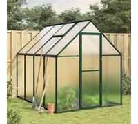 vidaXL Serre avec cadre de base vert 224x169x195 cm aluminium