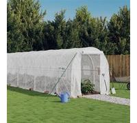 vidaXL Tuinkas met stalen frame 48 mÂ² 24x2x2 m wit3188038 Blanc G