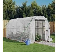 vidaXL Tuinkas met stalen frame 8 mÂ² 4x2x2 m3188028 Blanc G