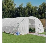 vidaXL Tuinkas met stalen frame 80 mÂ² 20x4x2 m wit3188080 Blanc G
