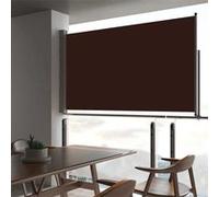 vidaXL Marquise latérale extensible 140 x 300 cm Marron