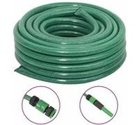 vidaXL Tuyau d'arrosage avec kit d'accouplement vert 0,75" 30 m PVC