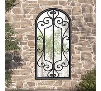 Vidaxl Miroir De Jardin Noir 70x30 Cm Fer Pour Utilisation Extã©Rieure