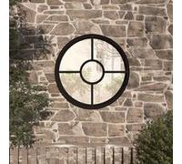 vidaXL Tuinspiegel rond 40x4 cm ijzer zwart318358 Noir G
